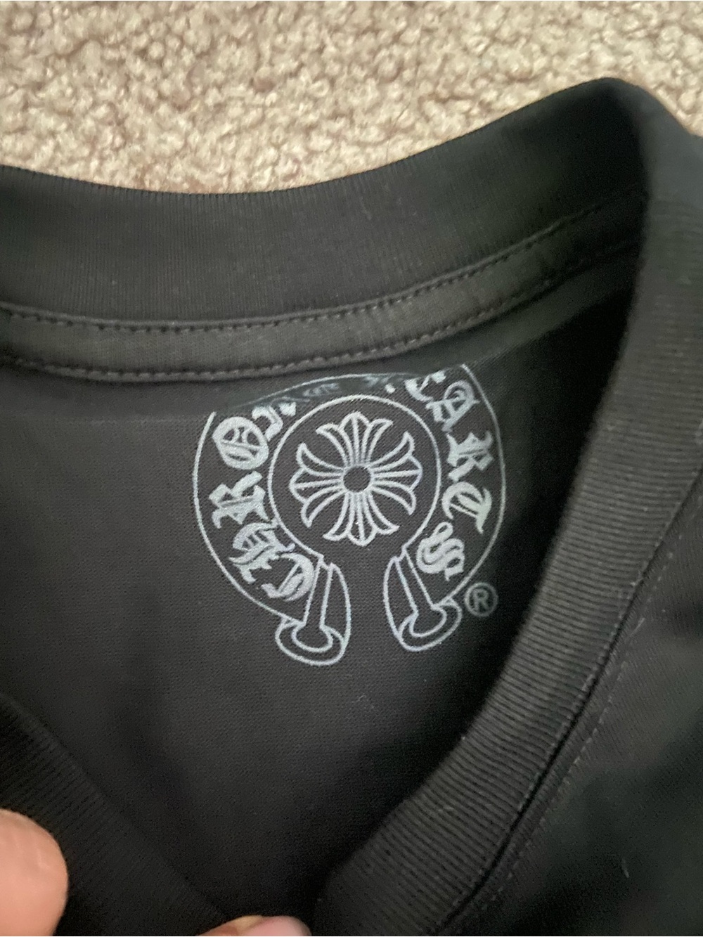 Chrome Hearts Black Crewneck Sweater with Multicolor Cross Flower Motif - Picture 3 of 5